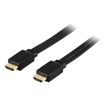 Deltaco Flat High Speed HDMI-kabel med Ethernet - 0,5 m - Svart