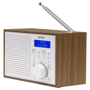 Denver DAB-46 DAB-radio med FM och larmfunktion - Vit