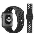 Dubbla Färger Apple Watch Series 9/8/SE (2022)/7/SE/6/5/4/3/2/1 Silikon Sportrem - Svart