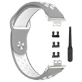 Dubbla Färger Huawei Watch Fit Silikon Sportrem - Grå / Vit