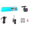 Dual Lens Vidvinkel Full HD Spegel Dashcam & HD Backkamera