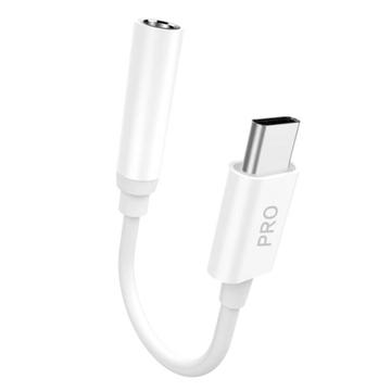 Dudao L16CPro USB-C till 3.5mm ljudadapter - vit