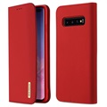 Dux Ducis Wish Samsung Galaxy S10+ Läder Plånboksfodral - Röd