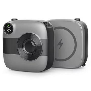 E49B Mini Kamerastil 10000mAh Magnetisk Trådlös Powerbank - 20W - Svart / Grå