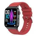 Smartwatch med Hälsoövervakning E500 - Silikonrem - Röd