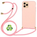 Saii Eco-Line iPhone 11 Pro Bionedbrytbar Skal med Rem - Rosa