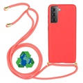 Saii Eco-line Samsung Galaxy S21 5G Skal med Rem - Röd