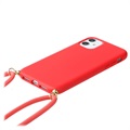 Saii Eco-Line iPhone 11 Bionedbrytbar Skal med Rem - Röd