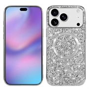 iPhone 17 Pro Galvaniserat Glitter Skal - MagSafe-kompatibelt - Silver