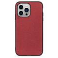 Elegant iPhone 14 Pro Max Läderskal - Röd