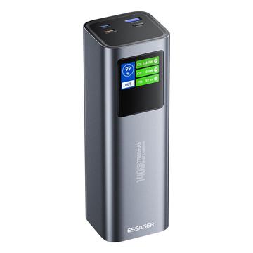 Essager EDY140W-CH0G-Z 27000mAh powerbank med smart chip - Grå