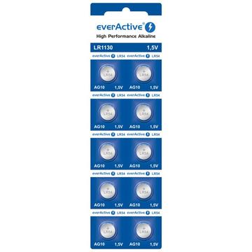 EverActive AG10 LR1130/LR54 alkaliska knappcellsbatterier - 10 st.
