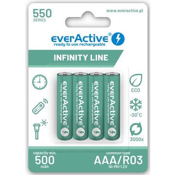 EverActive Infinity Line EVHRL03-550 Uppladdningsbara AAA-batterier 550mAh - 4 st.