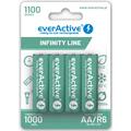 EverActive Infinity Line EVHRL6-1100 Uppladdningsbara AA-batterier 1100mAh - 4 st.
