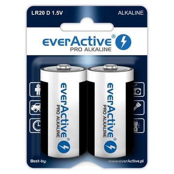 EverActive Pro LR20/D alkaliska batterier 17500mAh - 2 st.