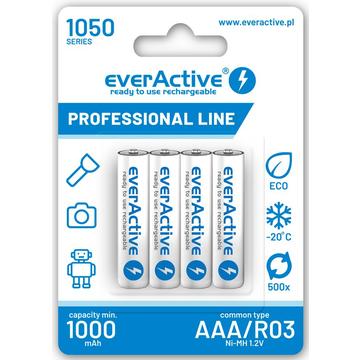 EverActive Professional Line EVHRL03-1050 Uppladdningsbara AAA-batterier 1050mAh - 4 st.