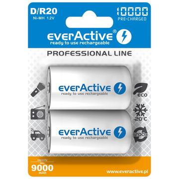 EverActive Professional Line EVHRL20-10000 Uppladdningsbara D-batterier 10000mAh - 2 st.