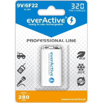 EverActive Professional Line EVHRL22-320 Uppladdningsbart 9V-batteri 320mAh