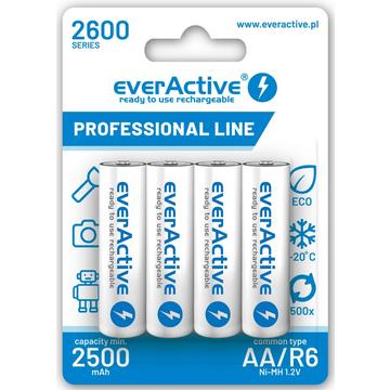 EverActive Professional Line EVHRL6-2600 Uppladdningsbara AA-batterier 2600mAh - 4 st.