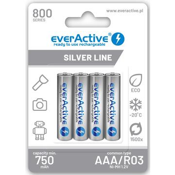EverActive Silver Line EVHRL03-800 Uppladdningsbara AAA-batterier 800mAh - 4 st.