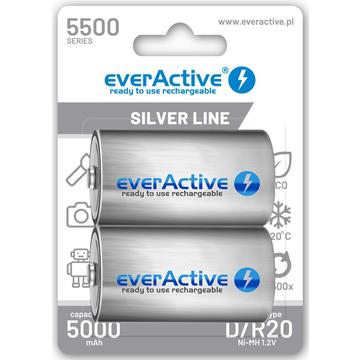 EverActive Silver Line EVHRL20-5500 Uppladdningsbara D-batterier 5500mAh - 2 st.