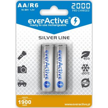 EverActive Silver Line EVHRL6-2000 Uppladdningsbara AA-batterier 2000mAh - 2 st.