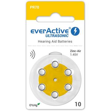 EverActive Ultrasonic 10/PR70 batterier för hörapparater - 6 st.