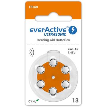 EverActive Ultrasonic 13/PR48 batterier för hörapparater - 6 st.