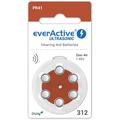 EverActive Ultrasonic 312/PR41 batterier för hörapparater - 6 st.