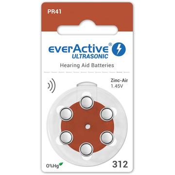 EverActive Ultrasonic 312/PR41 batterier för hörapparater - 6 st.