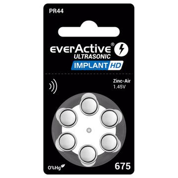 EverActive ultraljudsimplantat HD 675/PR44 batterier för hörapparater - 6 st.