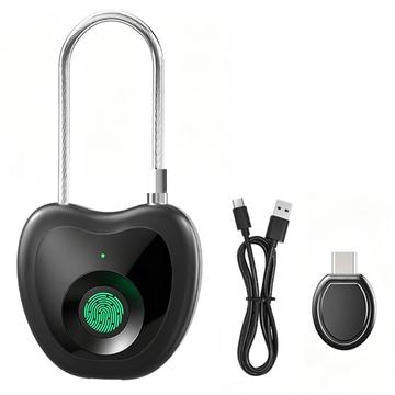 F338 Smart fingeravtryckshänglås med plats för 20 fingeravtryck, elektronisk nyckel