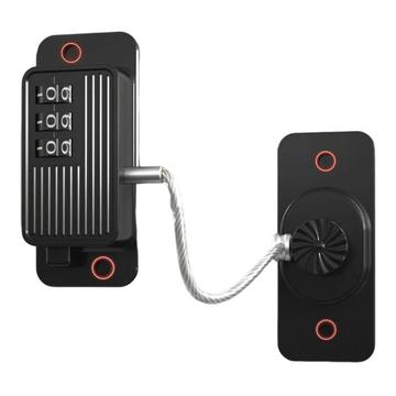 FQ10 Barnsäker lås utan borrning med lösenord och nyckel – Svart