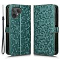Fairphone 5 Fodral med plånbok och rem - Hexagonmönster - Grön