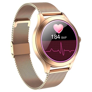 Vattentät Smartwatch för Kvinnor med Pulsmätare KW10 Pro - Roséguld