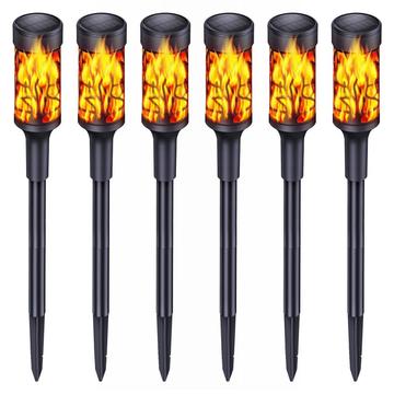Solcellsbelysning för gångväg med infraröd sensor och flamverkan - 6 st.