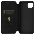 Samsung Galaxy A22 5G, Galaxy F42 5G Flipfodral - Kolfiber - Svart