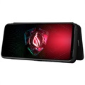 Asus ROG Phone 5 Flipfodral - Kolfiber - Svart