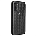 Motorola Moto G71 5G Flipfodral - Kolfiber