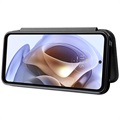 Motorola Moto G71 5G Flipfodral - Kolfiber