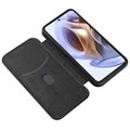 Motorola Moto G71 5G Flipfodral - Kolfiber