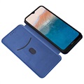 Nokia C21 Plus Flipfodral - Kolfiber - Blå