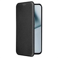 OnePlus 10 Pro Flipfodral - Kolfiber - Svart