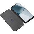 OnePlus 10 Pro Flipfodral - Kolfiber - Svart