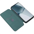 OnePlus 10 Pro Flipfodral - Kolfiber - Grön