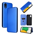 Samsung Galaxy A03 Core Flipfodral - Kolfiber - Blå