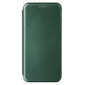 Samsung Galaxy A22 4G Flipfodral - Kolfiber - Grön