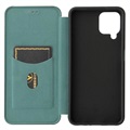 Samsung Galaxy A22 4G Flipfodral - Kolfiber - Grön
