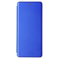 Sony Xperia 1 III Flipfodral - Kolfiber - Blå