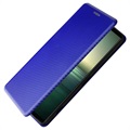 Sony Xperia 1 IV Flipfodral - Kolfiber - Blå
